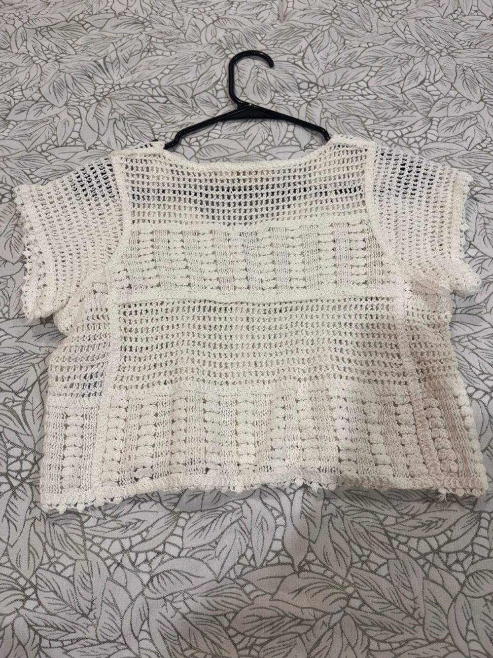 Rebellion Cream Crochet Button-Front Top - Picture 2 of 5